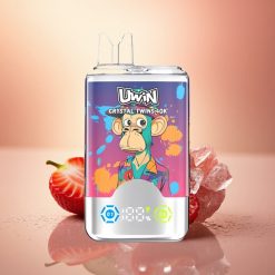 Uwin Crystal Twins 40000 Puffs Maasika-Kiivi-Viinamari Jää 850mAh Kahe Maitsega 32ml